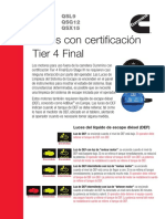 Luces Con Certificación Tier 4 Final: QSF3.8 QSB4.5 QSB6.7 Qsl9 QSG12 QSX15