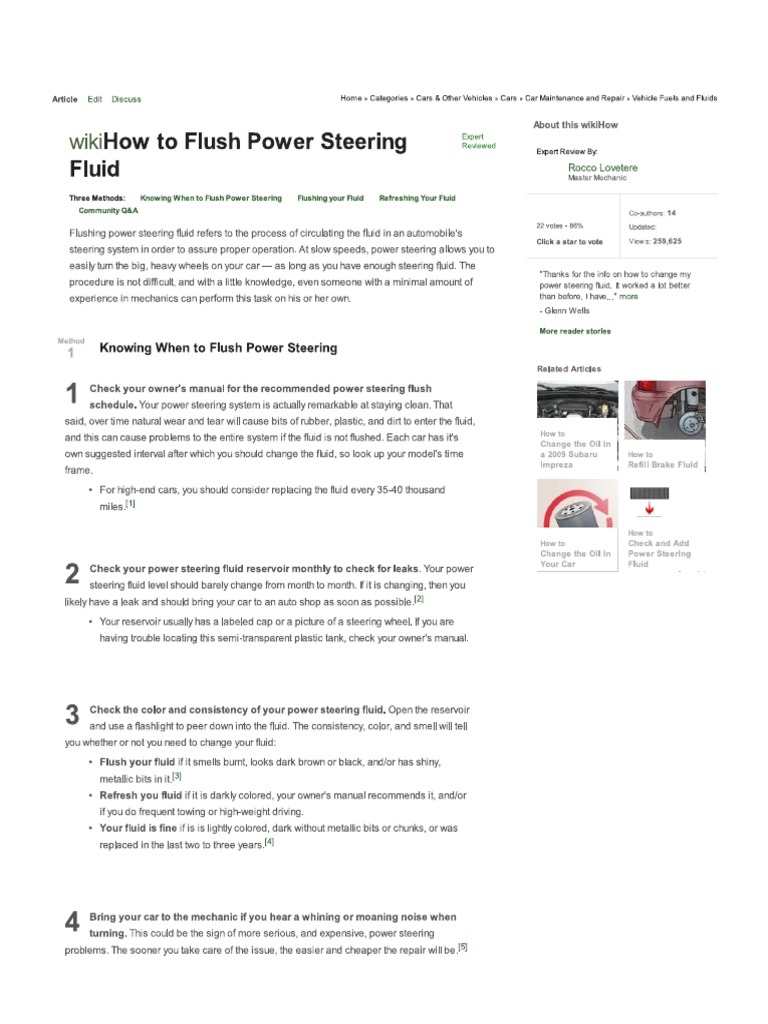 3 Ways To Flush Power Steering Fluid WikiHow PDF