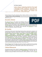 Oil and Gas Production Phase Impacts