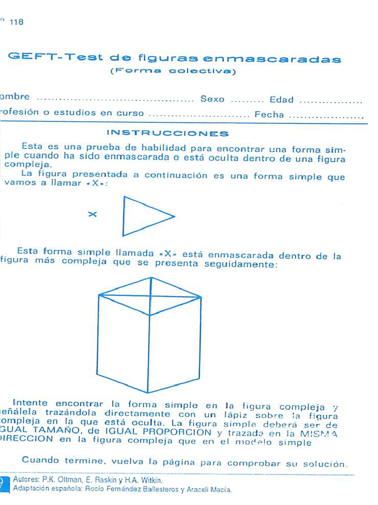 GEFT Figuras Enmascaradas Cuadernillo | PDF