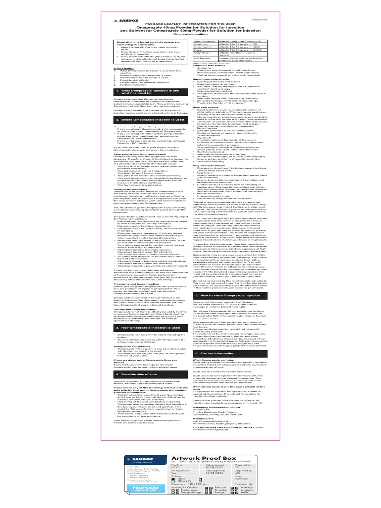 Sandoz Drug Lit | PDF | Peptic Ulcer | Medical Treatments