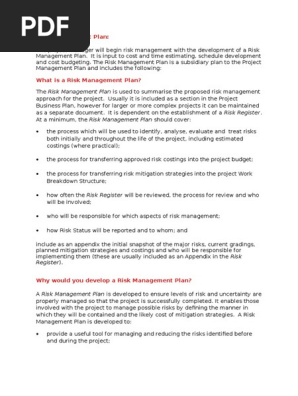 Risk Management Plan
