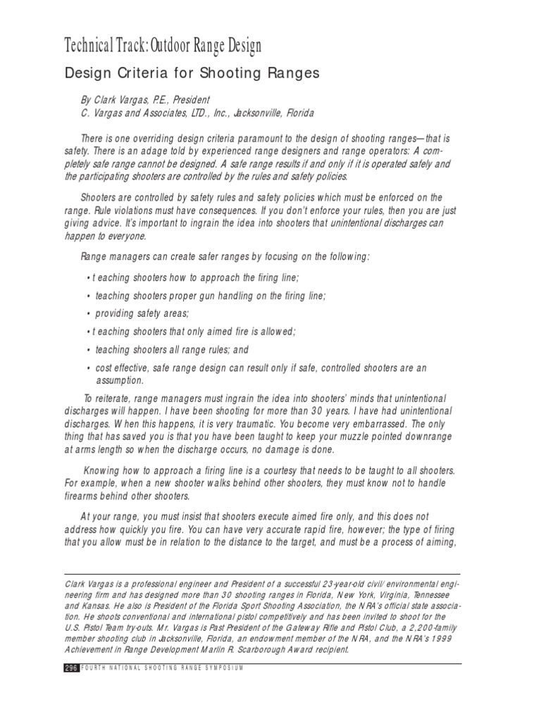 Design Criteria For Shooting Ranges PDF Trajectory Shooting Sport