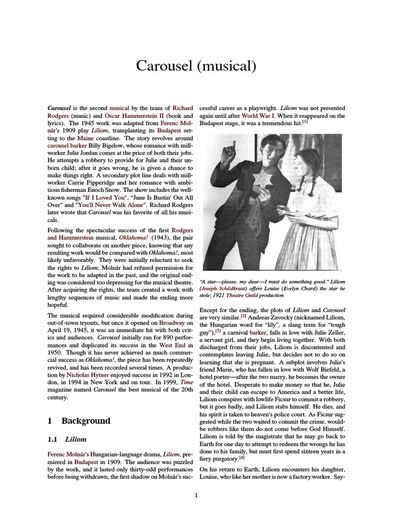 Carousel: A Rodgers & Hammerstein Musical | PDF | Theatre | Performing Arts