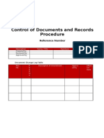 Control of Documents and Records Template