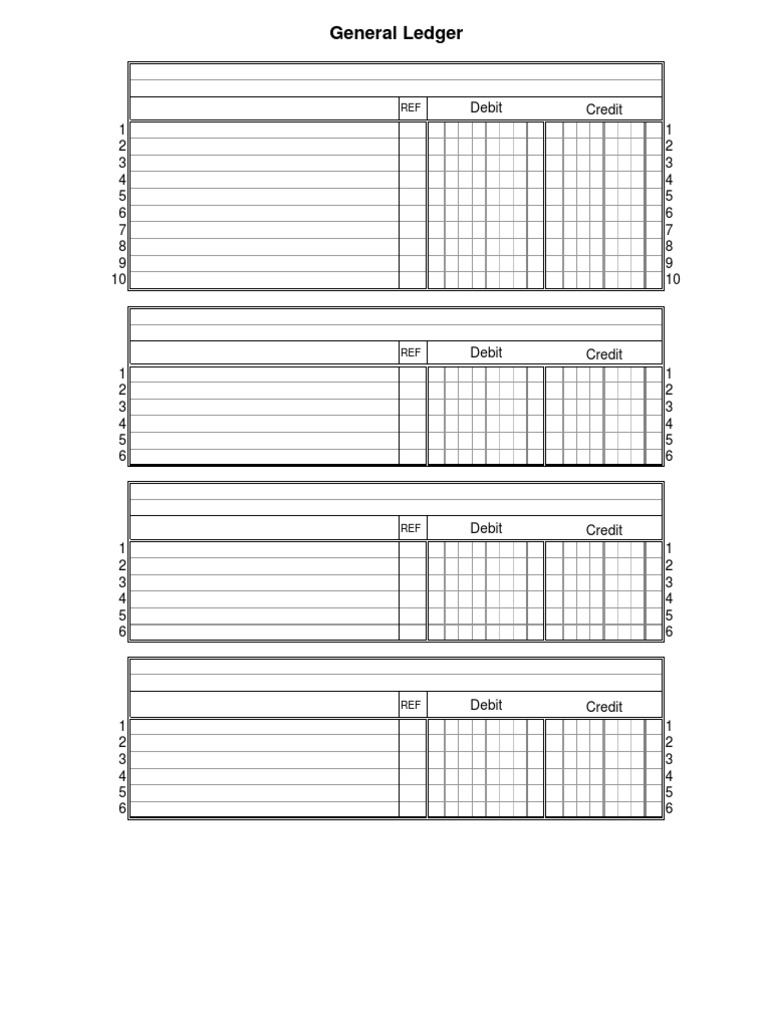 General Ledger 2-Column Format | PDF | Debits And Credits | Accounting