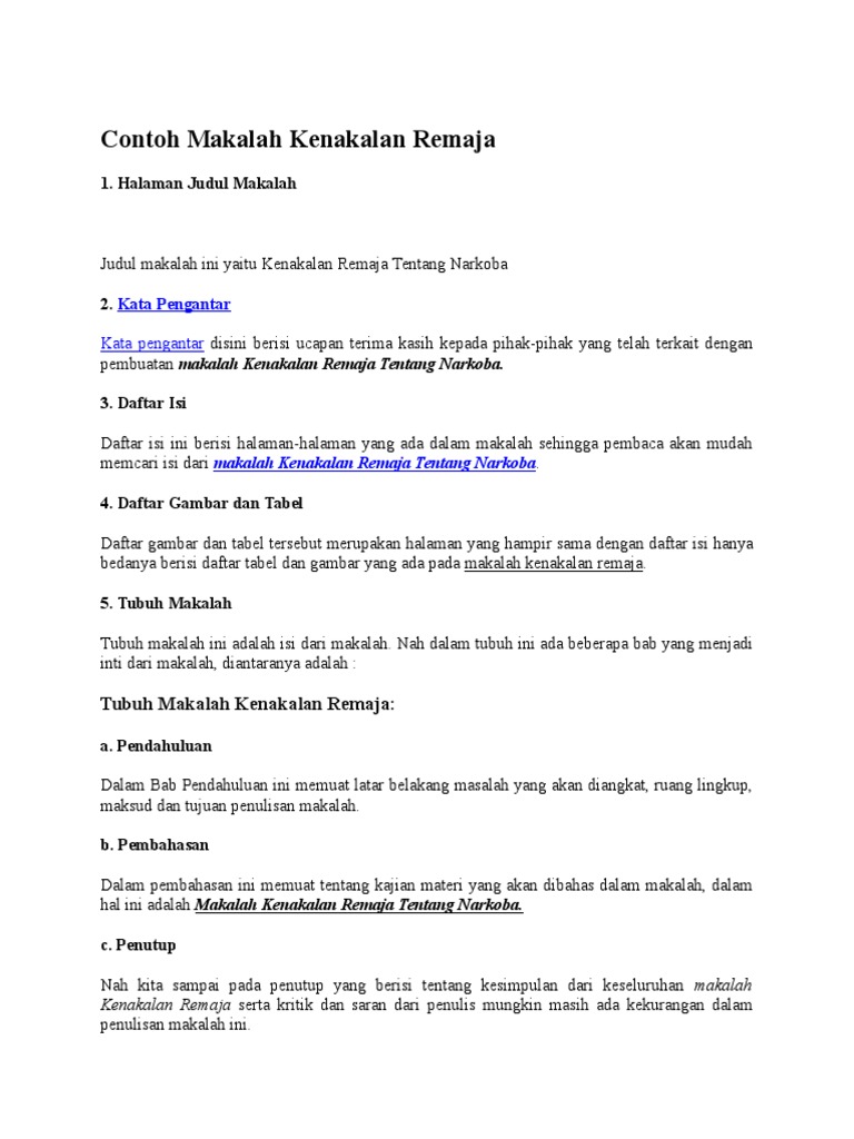 15 Judul Makalah Kenakalan Remaja