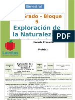 Plan 1er Grado - Bloque 5 Exploración de La Naturaleza