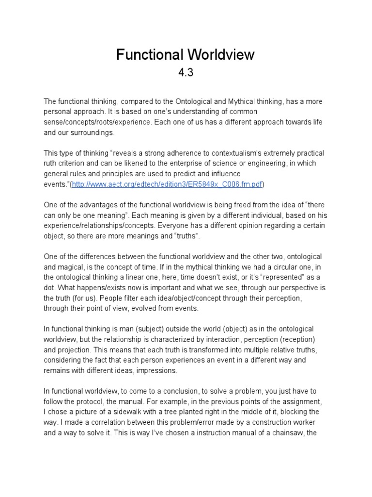 Personal worldview examples picture