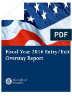 Entry and Exit Overstay Report, Fiscal Year 2016