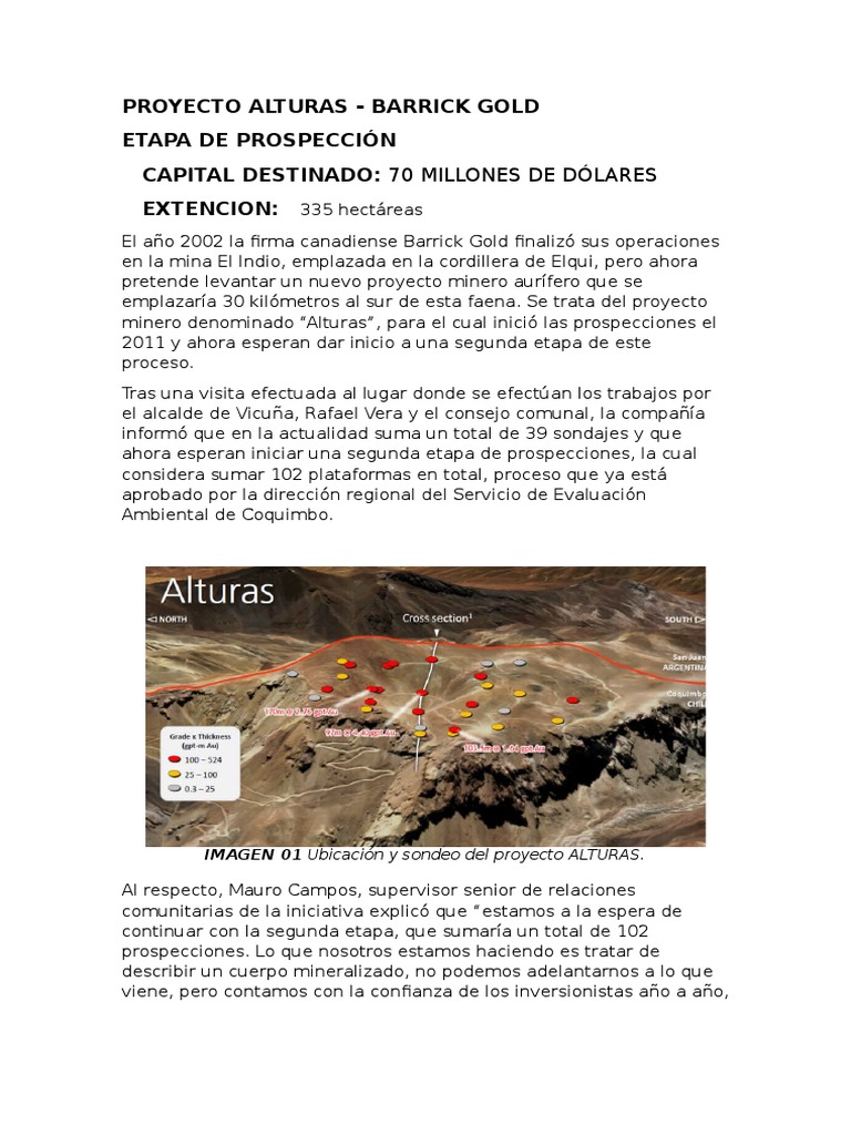 Proyecto Minero Alturas de Barrick Gold | PDF | Minería | Naturaleza