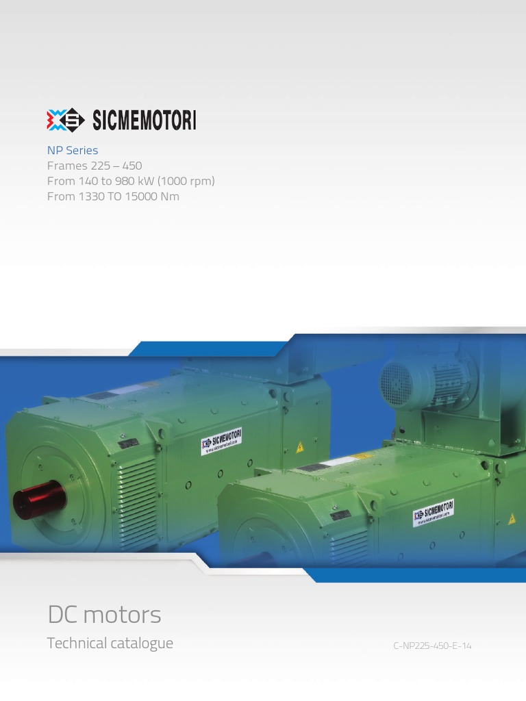 NP Series DC Motors Catalogue 225-450 | PDF | Mechanical Fan | Thermostat