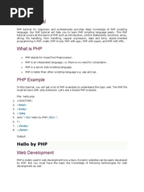 Php Tutorial Php Data Type