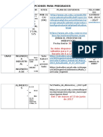 Opciones para Pregrados