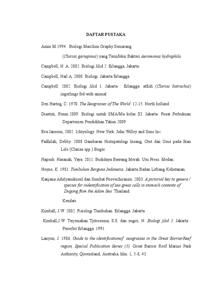 Daftar Pustaka Buku Biologi