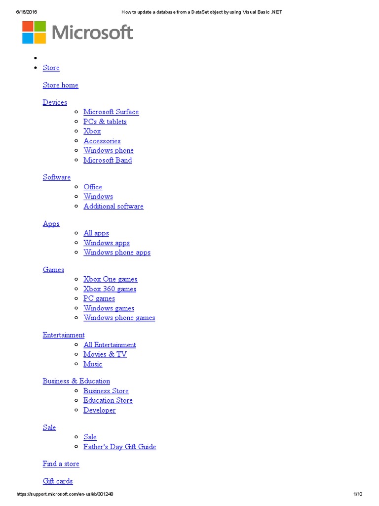 How To Update A Database From A DataSet Object by Using Visual Basic ...