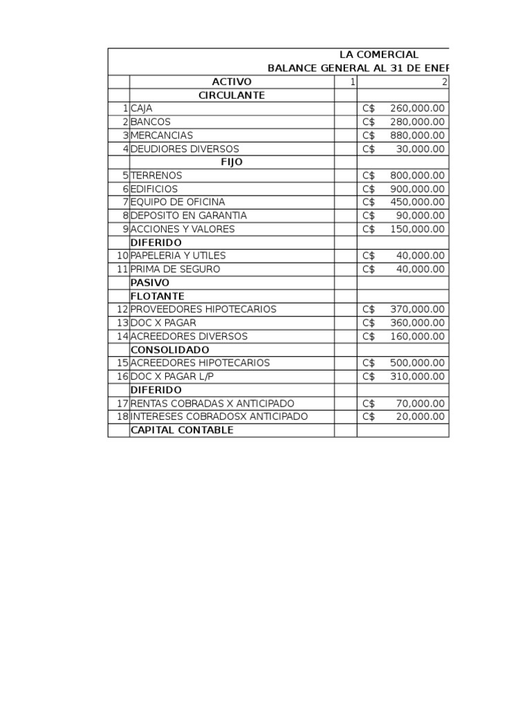 Balance General en Forma de Reporte 070517 | PDF