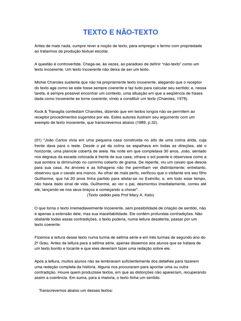 Coerência e Incoerência Textual | PDF | Contradição | Tempo