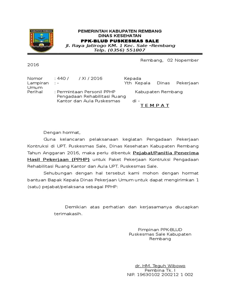 Contoh Surat Permohonan Memerisaan Kerja Kontrak