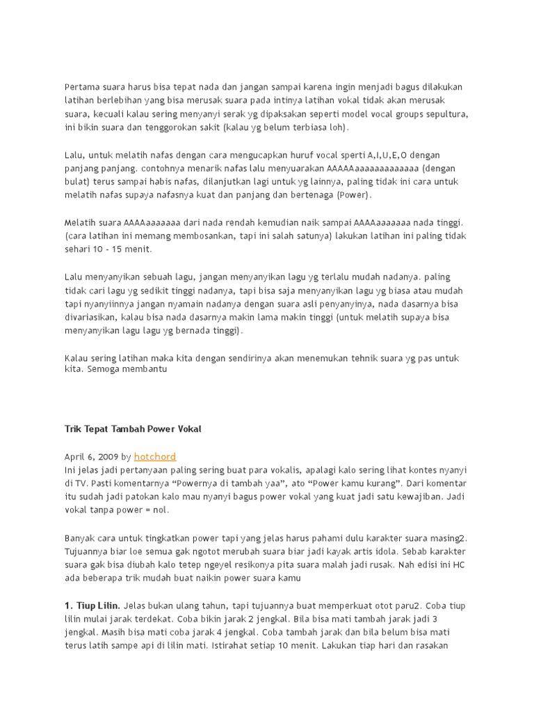 Melatih Vocal