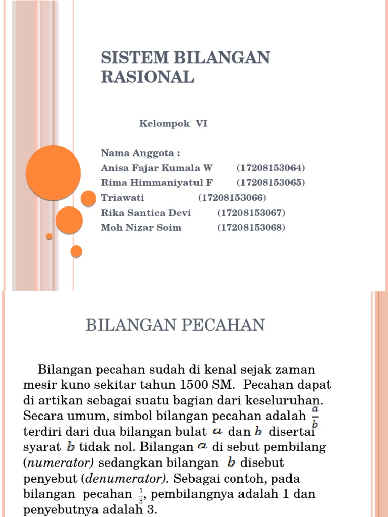 Sistem Bilangan Rasional | PDF