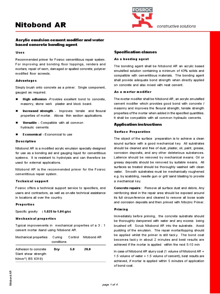 Nitobond AR Mortar (Masonry) Concrete