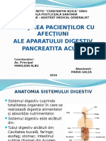 Îngrijirea Pacienților Cu Afecţiuni Ale Aparatului Digestiv Pancreatita Acută