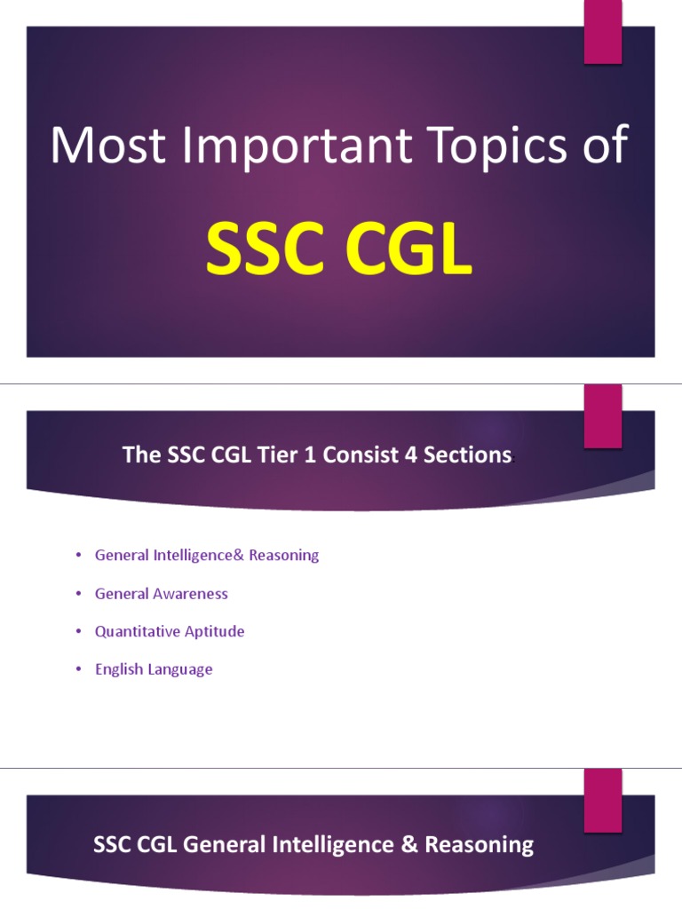 Most Important Topics For SSC CGL Test Assessment Chemistry