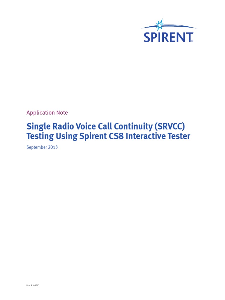 Single Radio Voice Call Continuity ApplicationNote PDF PDF Ip