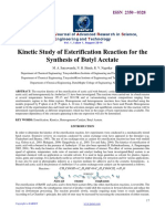 Kinetic Study of Esterification Reaction For The Synthesis of Butyl Acetate