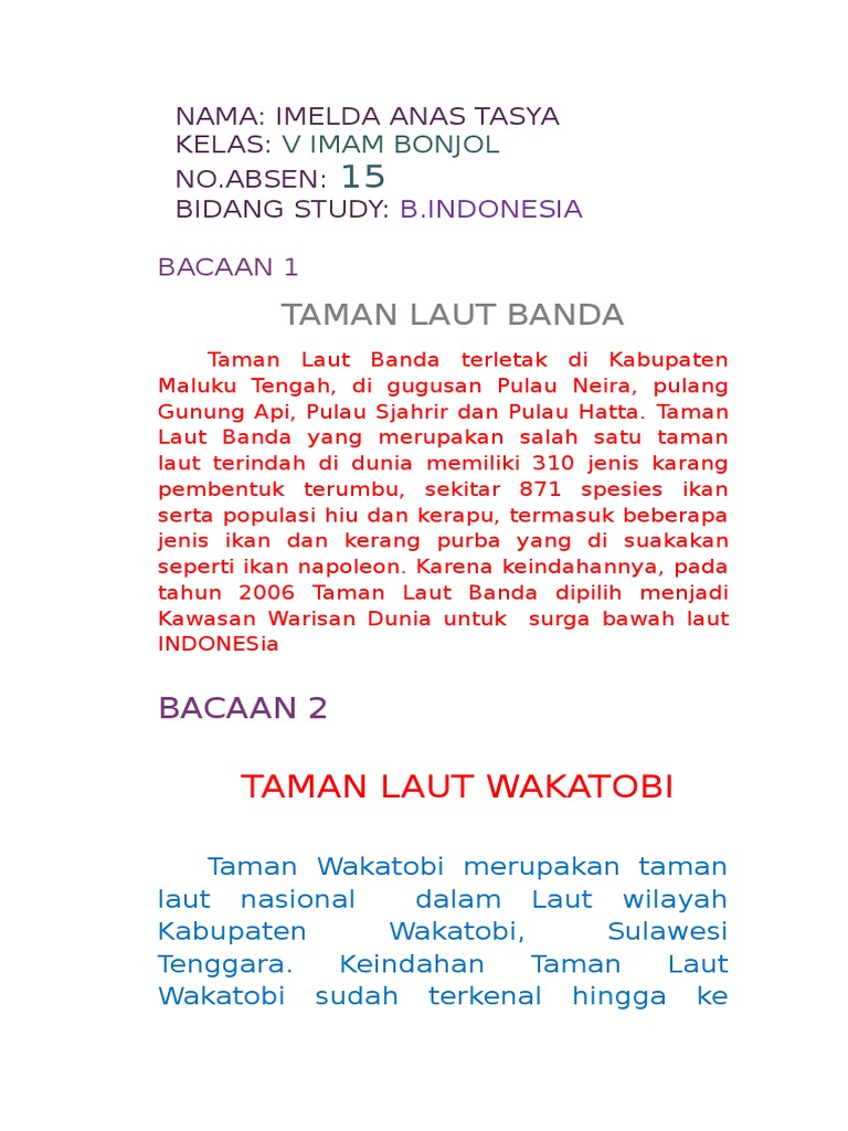 Tugas Maya Taman Laut Banda Salin