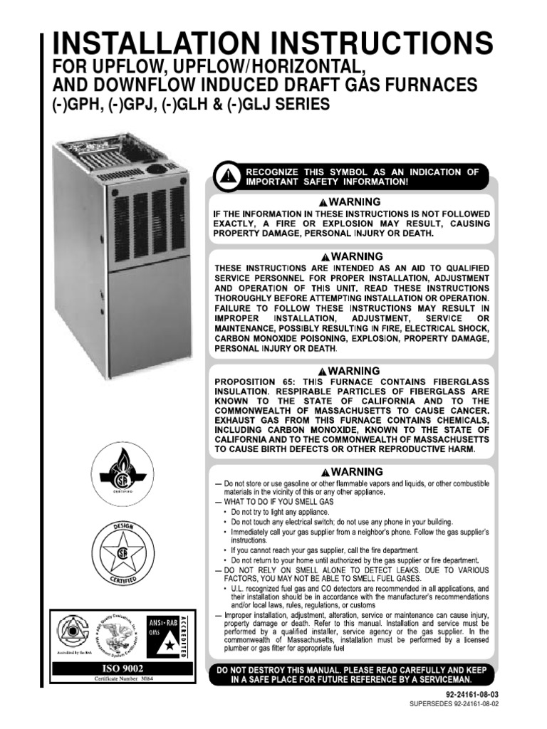 Ruud Gph Manual Furnace Duct (Flow)