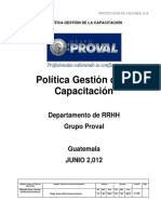 Politica Gestion de La Capacitacion