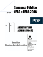 Prova Assist Adm 2006 ufba