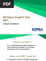 Michigan English Test Sample Questions | PDF | Tests | Test (Assessment)
