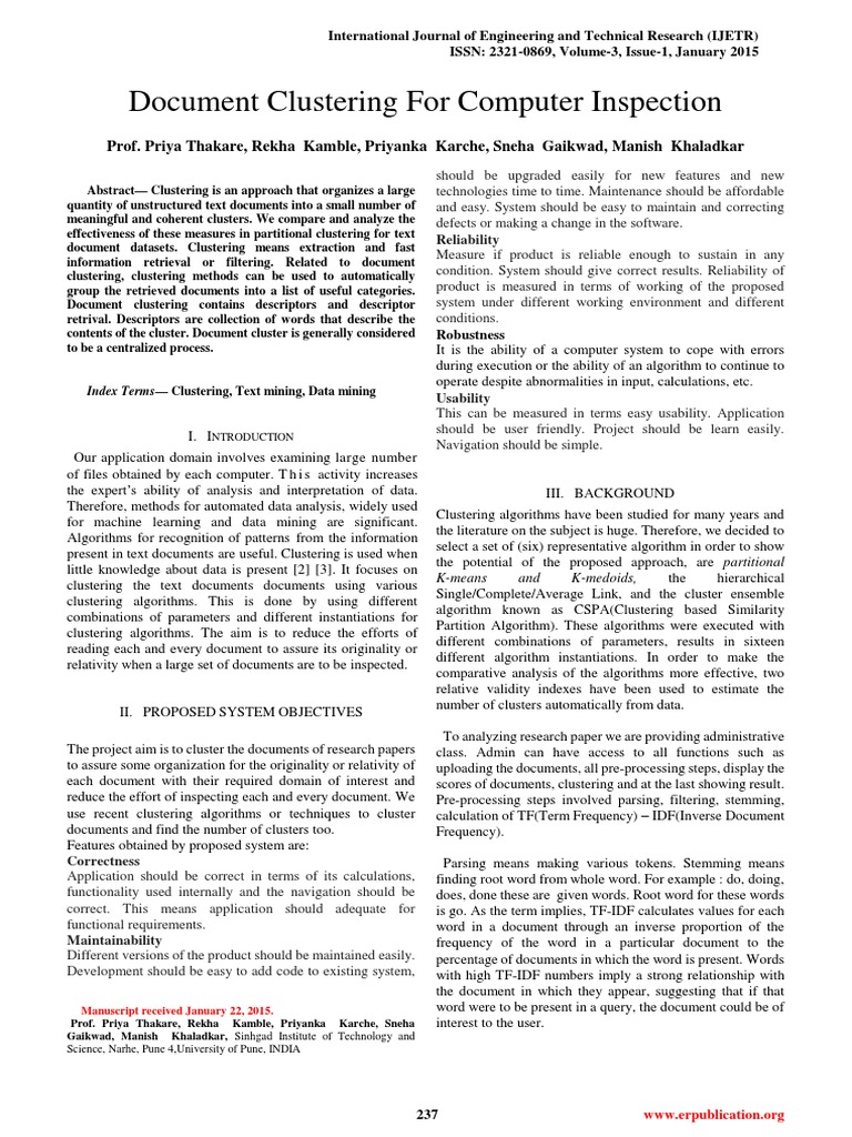Document Clustering Techniques for Text Analysis | PDF | Cluster ...
