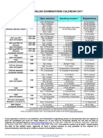 British Council Romania Cambridge English Examinations Calendar 2017