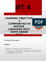Unit 4: Learning Objective 3 Communities in Motion Language Arts Sixth Grade 2017