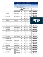 GDECP Lahore 1st Merit List for DPT 2015-16