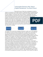 Review On "Untraceable Electronic Mail, Return Addresses, and Digital Pseudonyms" by David Chaum