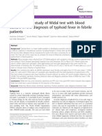A Comparative Study of Widal Test With Blood Culture in The Diagnosis of Typhoid Fever in Febrile Patients