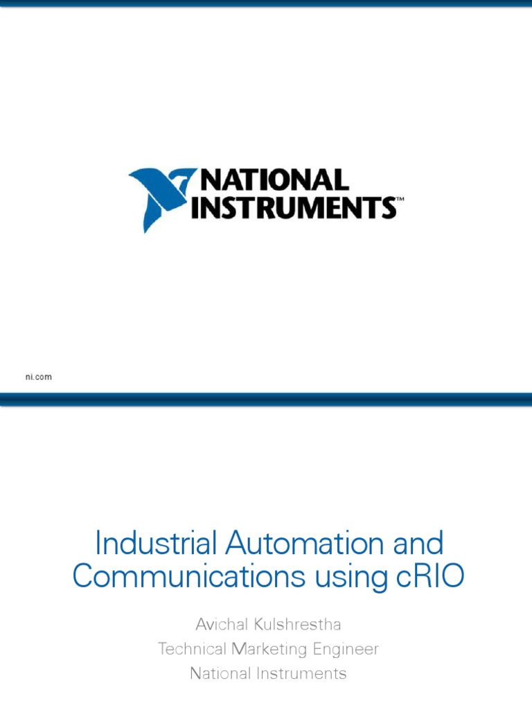 Industrial Automation Communication Using Crio | Automation | Areas Of