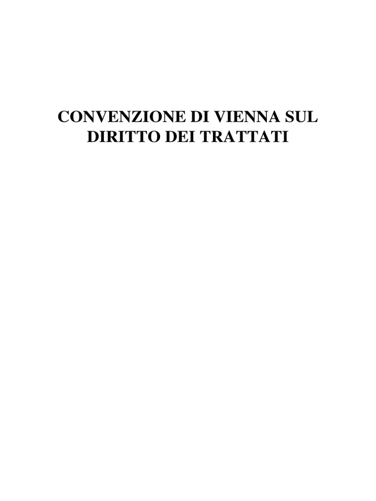 Convenzione Di Vienna Sul Diritto Dei Trattati PDF