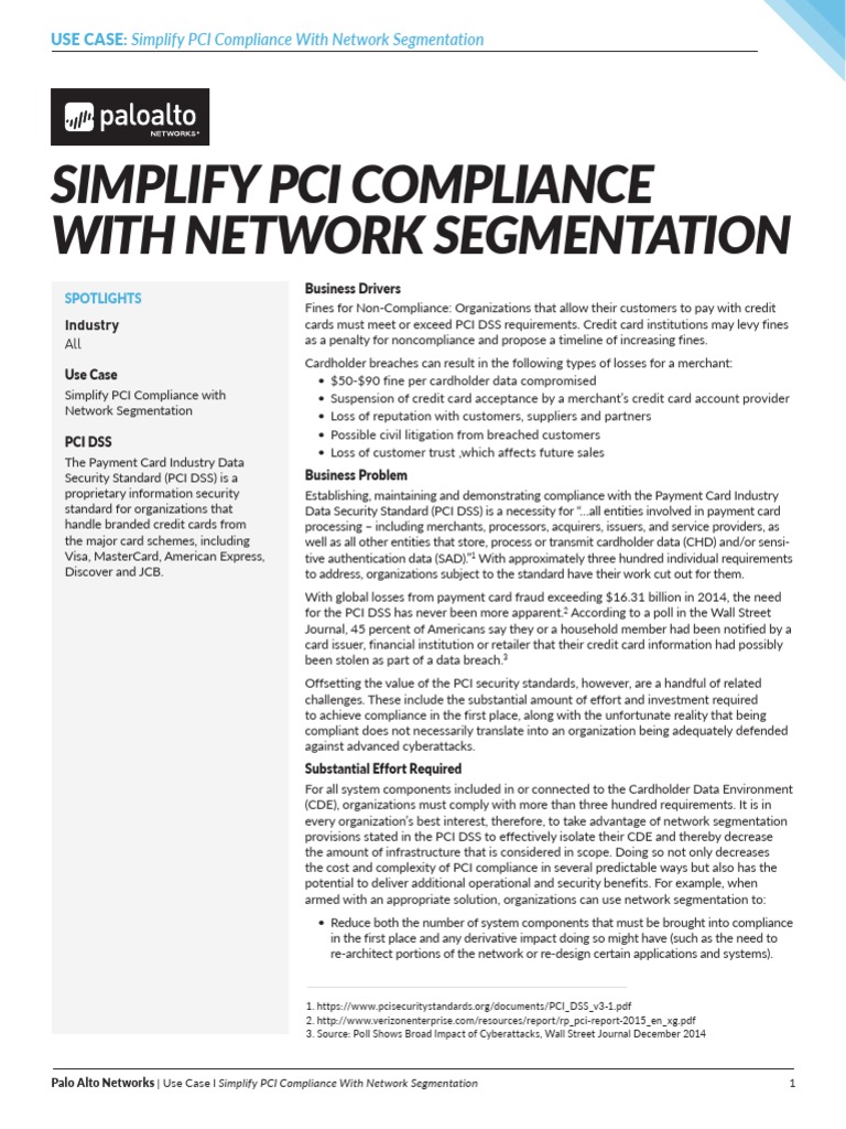 Simplifying PCI Compliance with Segmentation | PDF | Payment Card ...