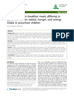 Influence of Two Breakfast Meals Differing In