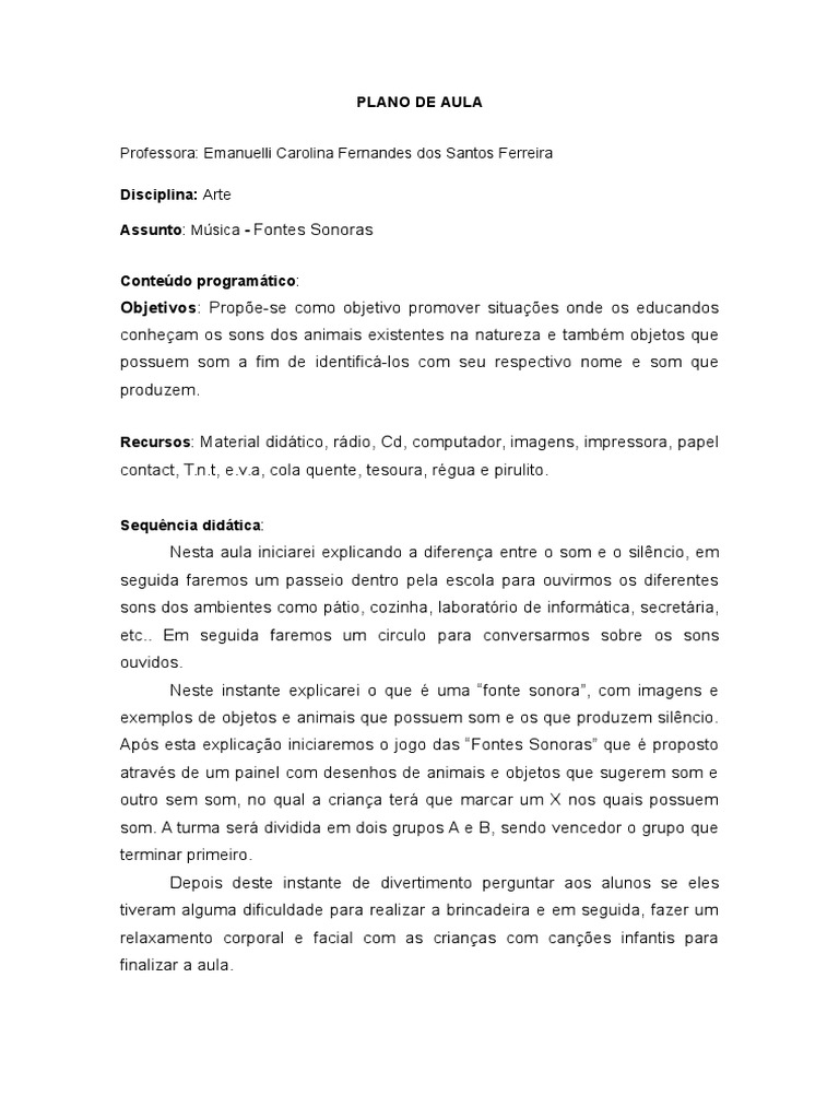 Plano de Aula 2 - Arte | PDF