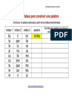 Ejercicios Dislexia Ordenar Sílabas para Construir Una Palabra PDF