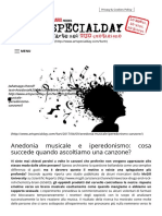 Anedonia Musicale e Iperedonismo - Cosa Succede Quando Ascoltiamo Una Canzone