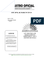 Ley Organica de Ordenamiento Territorial, Uso y Gestion Del Suelo - Ecuador