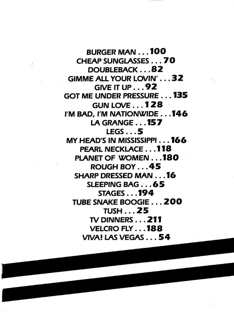 ZZ Top Greatest Hits PDF PDF